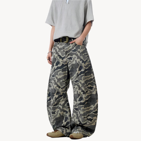Camouflage Baggy Cargo Pants High Rise Y2k Jeans
